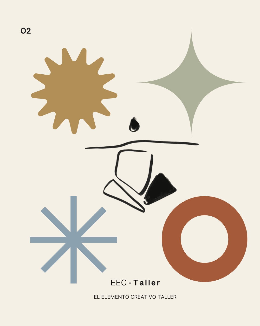 Composición EEC Taller con formas y logo